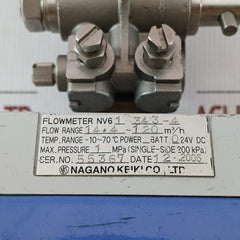 Differential Pressure Digital Flowmeter Nv6 Nagano Keiki 14.4-120 M3/H 1 Mpa