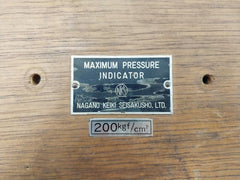 Nagano Keiki Seisakusho MT31 Maximum Pressure Indicator 3024632 0-200 KGF/CM2