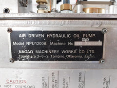 Nagao Machinery 0.1~1.0 Mpa Air Driven Hydraulic Pump Npu1200A