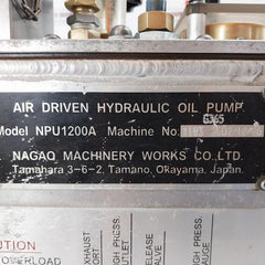 Nagao Machinery 0.1~1.0 Mpa Air Driven Hydraulic Pump Npu1200A