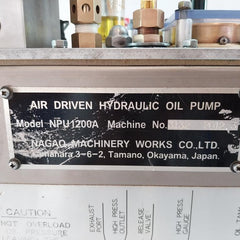 Air Driven Hydraulic Oil Pump 1.0 Mpa Nagao Machinery Npu1200A