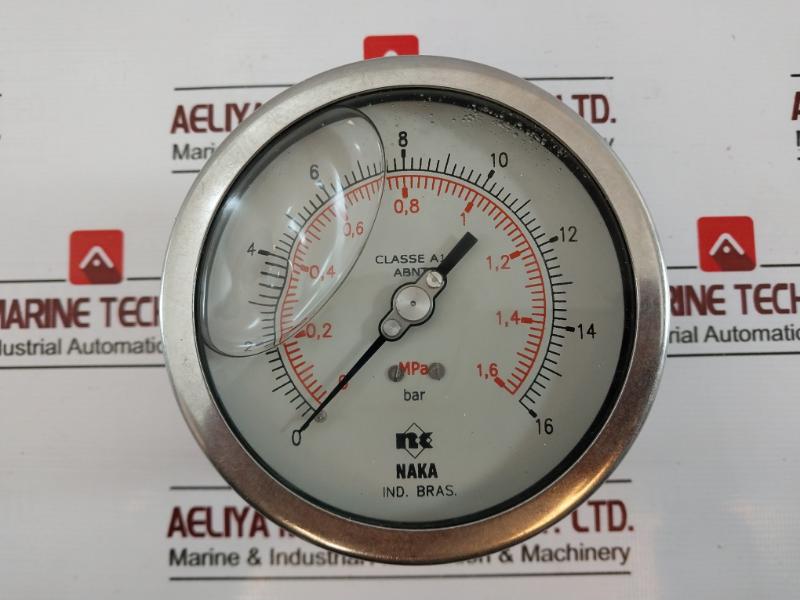 Naka 0-1.6 Mpa Pressure Gauge 0-16 Bar Class A1