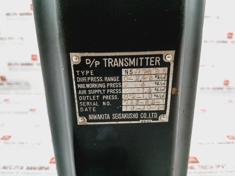 Nakakita Ns778Bn D/P Transmitter 0-2 Kg/Cm2, 0-2.46Kg/Cm2 Air Supply 1.4 Kg/Cm2