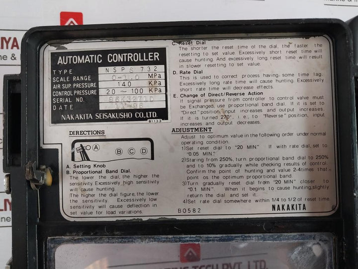 Nakakita Nsps 732 Automatic Pressure Controller 0–1.0 Mpa 140 Kpa 20–100 Kpa