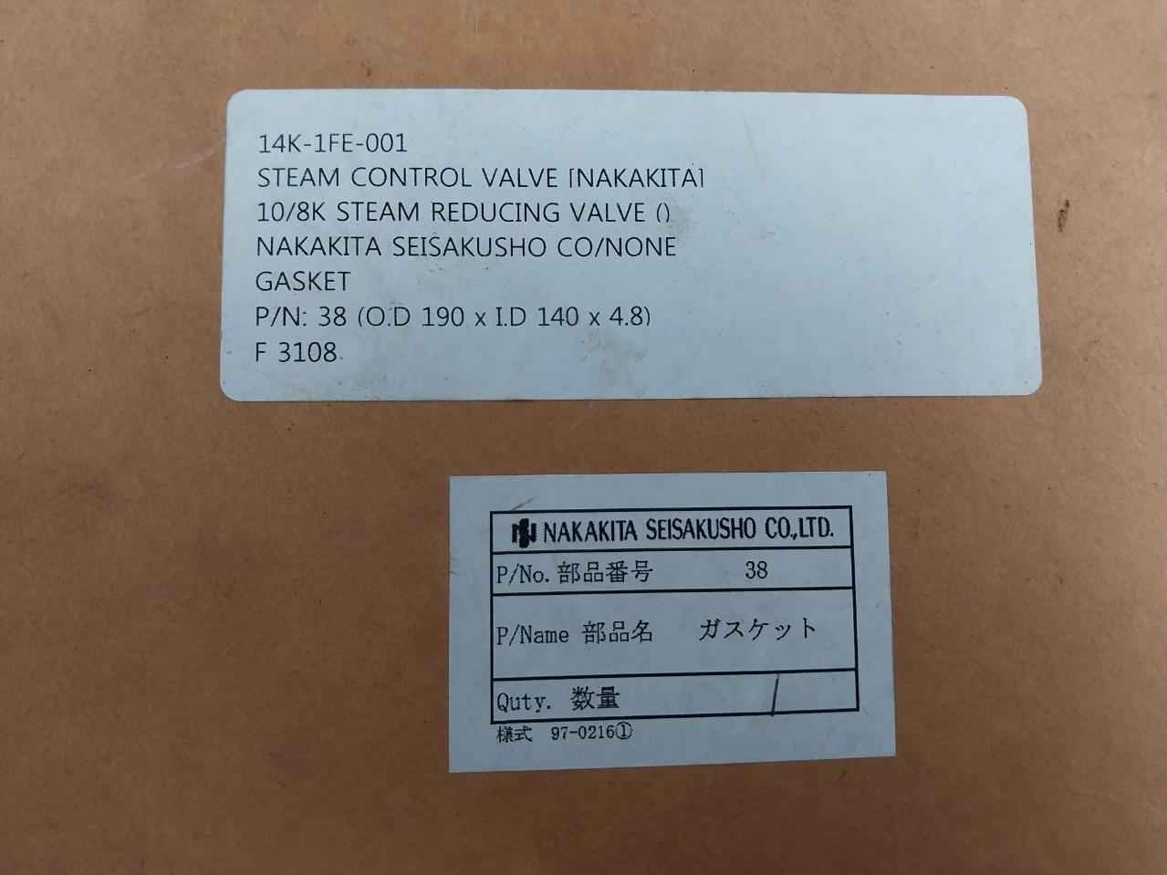 Nakakita Seisakusho 38 Feed Water Control Valve Gasket Set 6590M