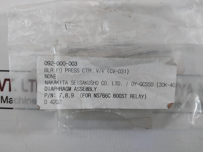 Nakakita Seisakusho 38 Pressure Control Valve &; Diaphragm Assy Gasket Kit Cv-031