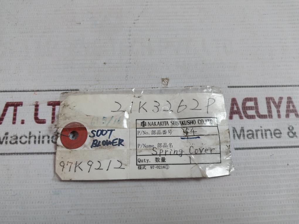 Nakakita Seisakusho 54 Sootblower Spring Valve Cover 97K9212 21K3262P