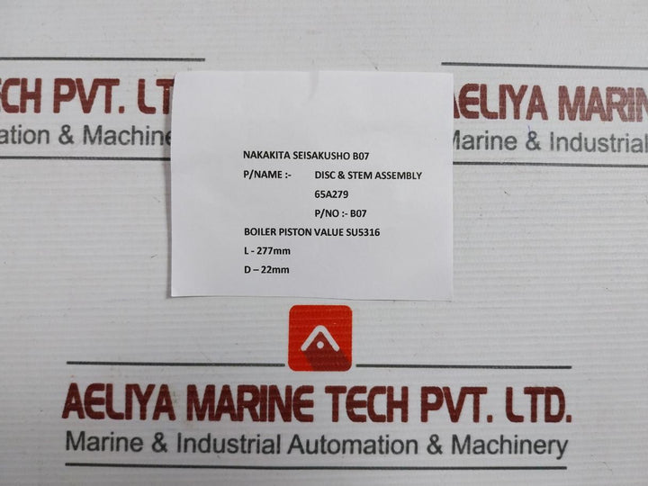 Nakakita Seisakusho 6Sa279 Disc & Stem Assembly For Reducing Valve