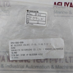 Nakakita Seisakusho B41 O-ring For Ip Bleeder Valve Gasket Lock Washer Kit H42