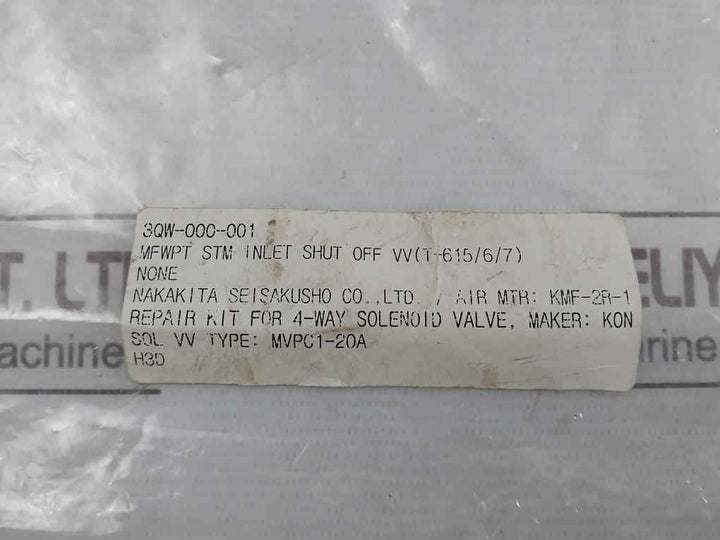 Nakakita Seisakusho Kmf-2R-1 Repair Kit For 4-way Solenoid Valve Mvpc1-20A