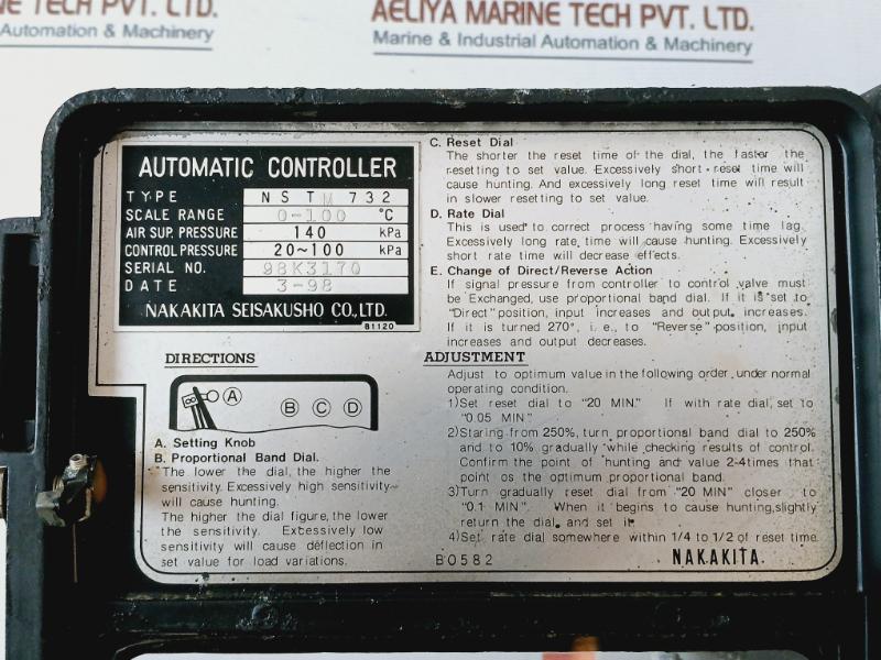 Nakakita Seisakusho Nstm 732 Temperature Controller 0-100C 210-mm