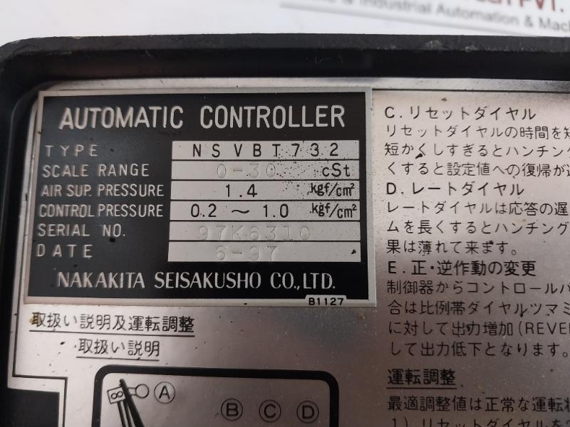 Nakakita Seisakusho Nsvbt732 Viscosity Controller Aj1-14C 0-150 Kpa B0812