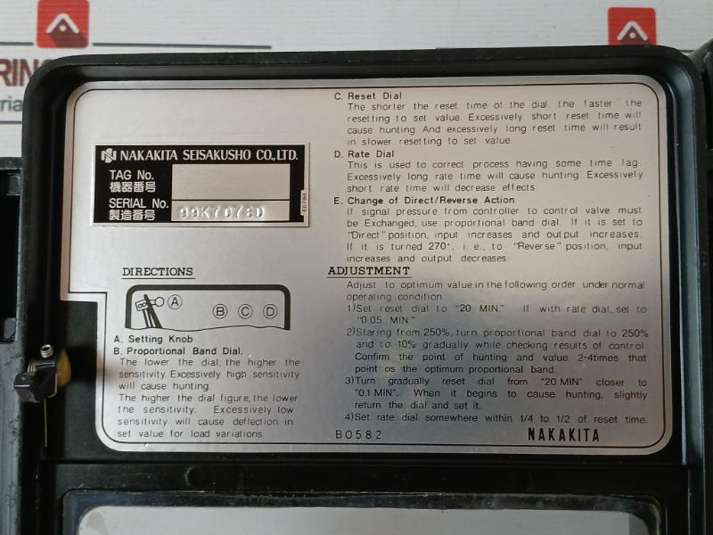 Nakakita Seisakusho Te2-36 Temperature Controller 0.2~1.0 Kgf/Cm2 0-150 C