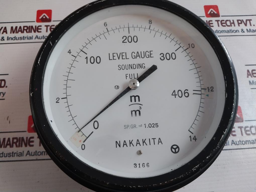 Nakakita Sp.Gr. = 1.025 Level Gauge 0-406 M