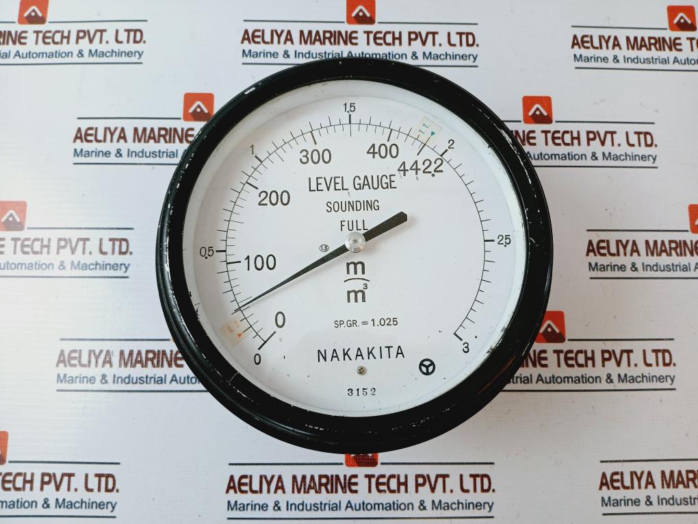 Nakakita Sp.Gr. = 1.025 Level Gauge Sounding Full 0-442.2 M