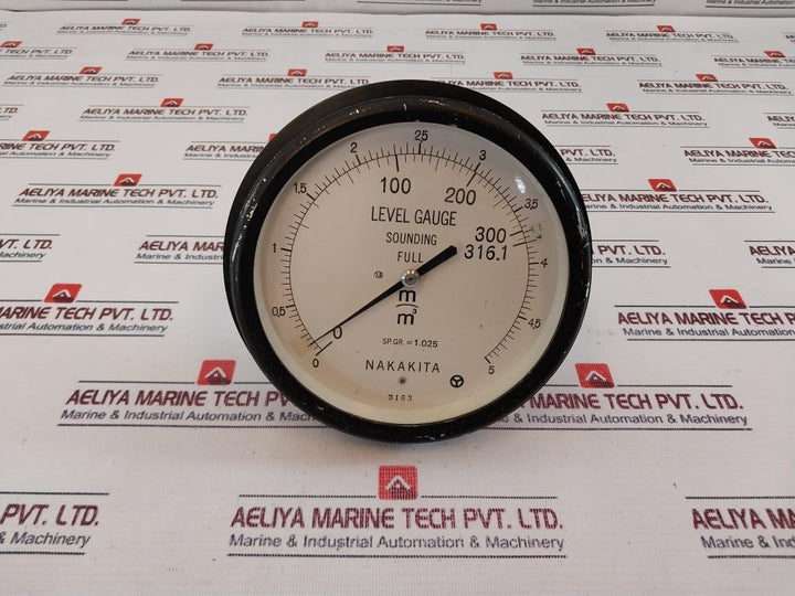Nakakita Sp.Gr.= 1.025 Level Gauge Sounding Full 0-5 M3