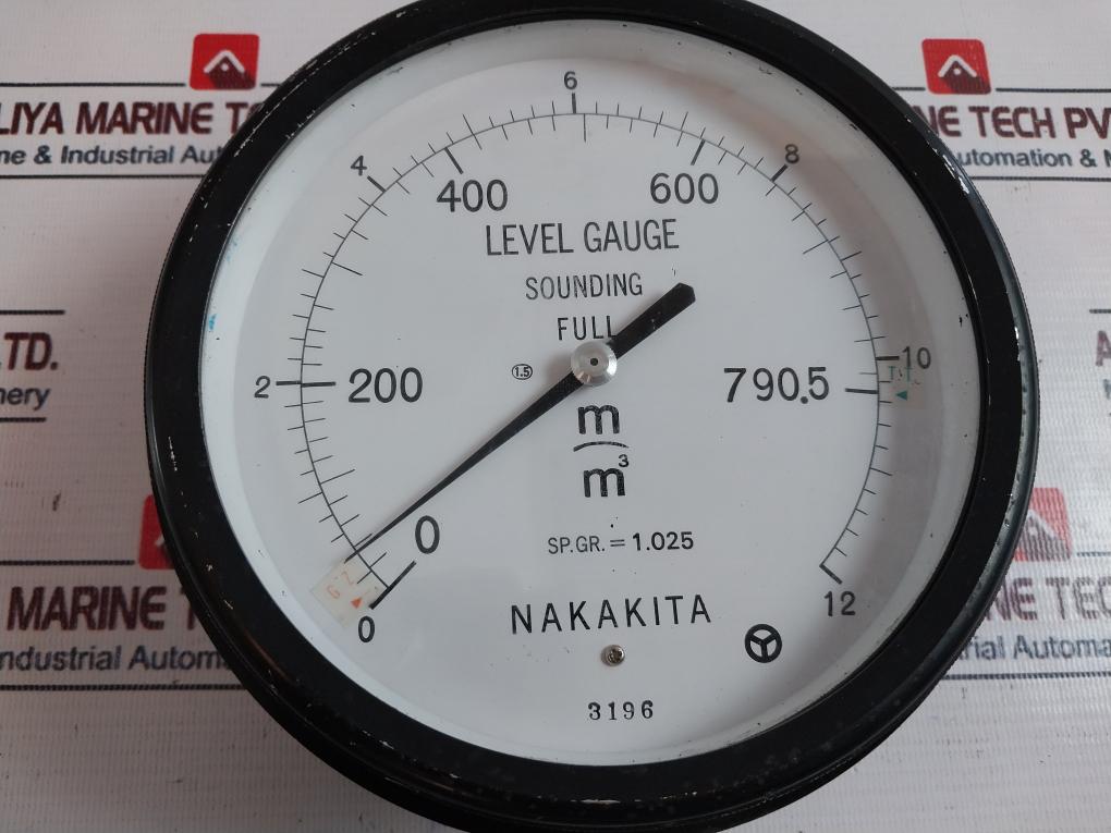 Nakakita Sp.Gr.= 1.025 Sounding Full Level Gauge 0-12 M3