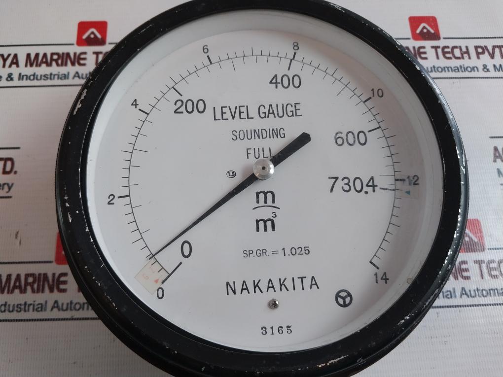 Nakakita Sp.Gr. = 1.025 Level Gauge 0-730.4 M