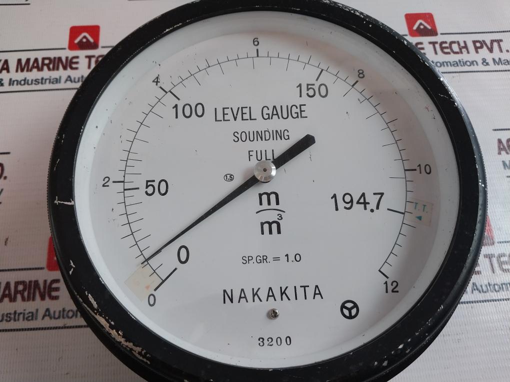 Nakakita Sp.Gr. = 1.0 Level Gauge Sounding Full 0-12 M3