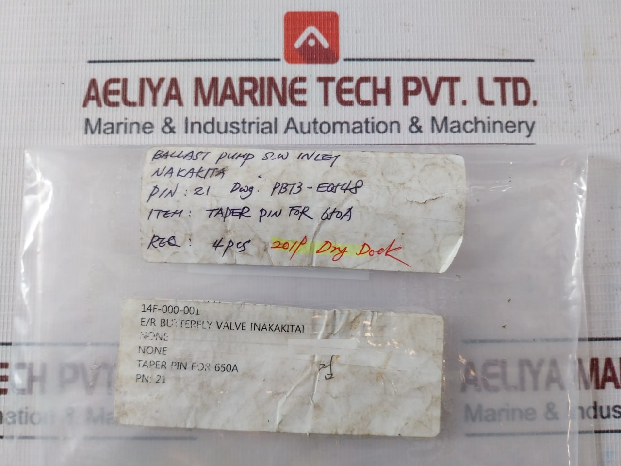 Nakakita Taper Pin For 650A E/R Butterfly Valve 14F-000-001, Pbt3-e0848