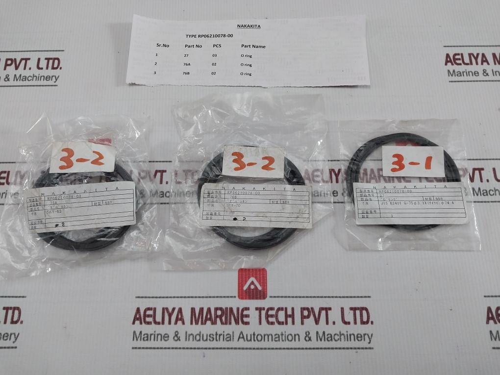 Nakakita Rp06210078-00 Black Rubber O Ring 3.1 Mm × 74.4 Mm