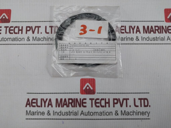 Nakakita Rp06210078-00 Black Rubber O Ring 3.1 Mm × 74.4 Mm