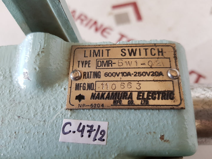 Nakamura Dmr-bw1-02 Limit Switch 600V 10A-250V 20A