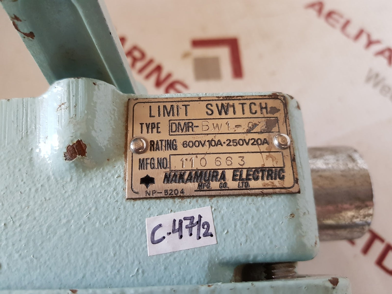 Nakamura Dmr-bw1-02 Limit Switch 600V 10A-250V 20A