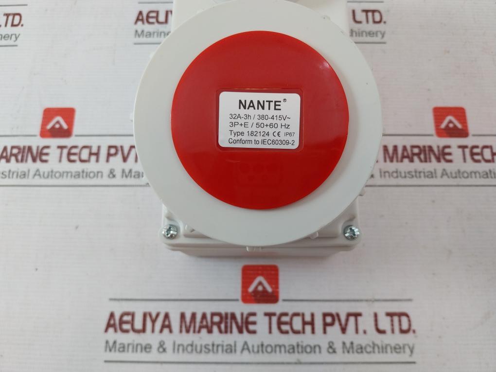 Nante 182124 Socket Plug Ip67 32A-3H/380-415V- 3P+E/50+60Hz Iec60309-2