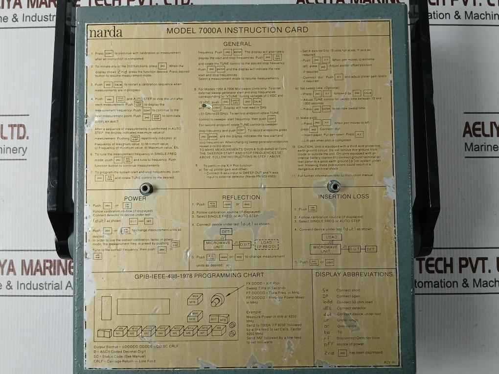 Narda 7000A-01 Microwave Multimeter Rev (H) 200V