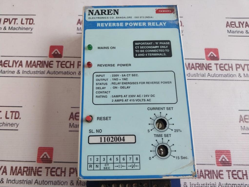 Naren Electronics Reverse Power Relay 0-15 Sec