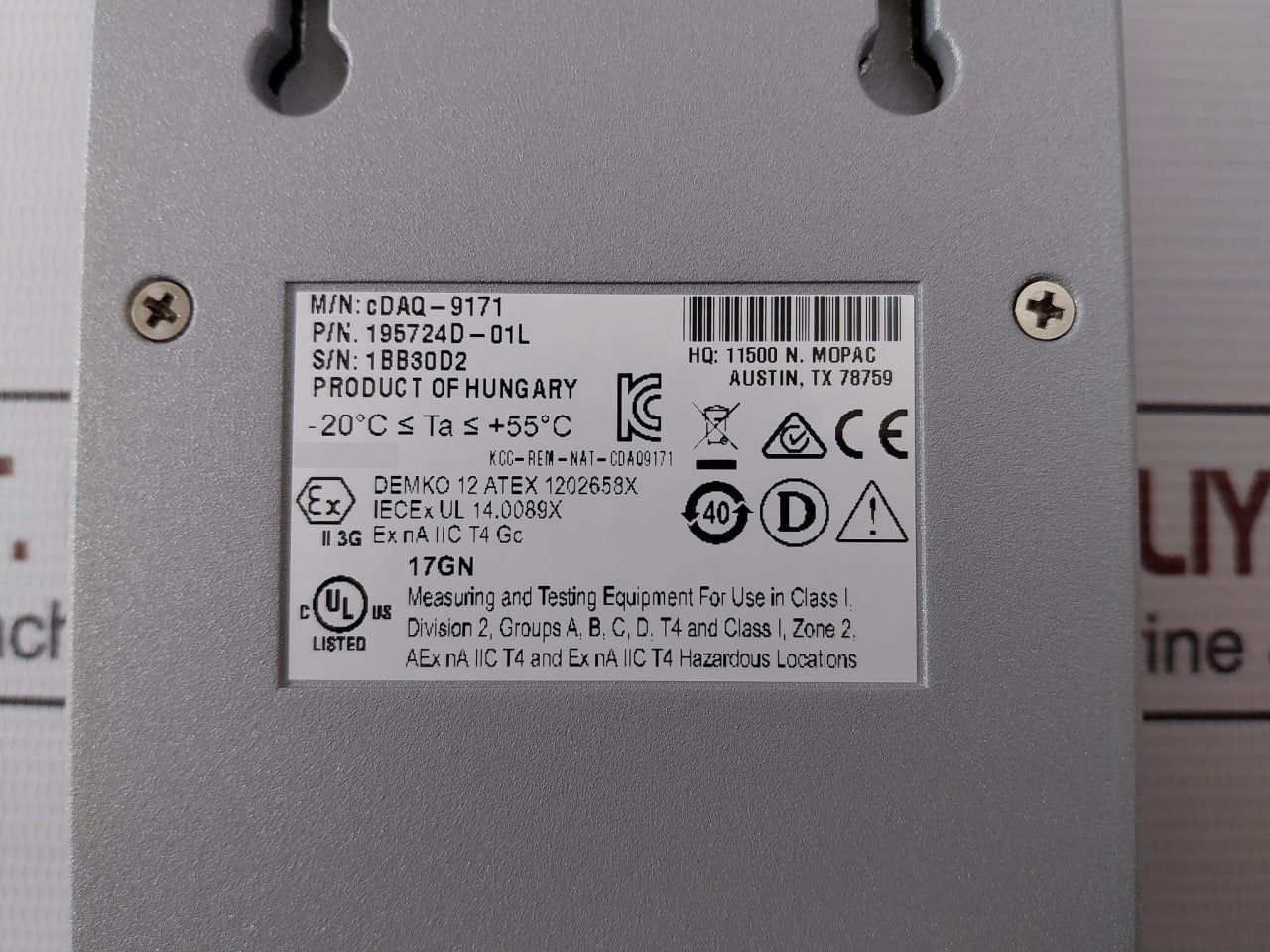 National Cdaq-9171 Compactdaq 1-slot Usb Single Module Carrier Chassis Ver 16.0