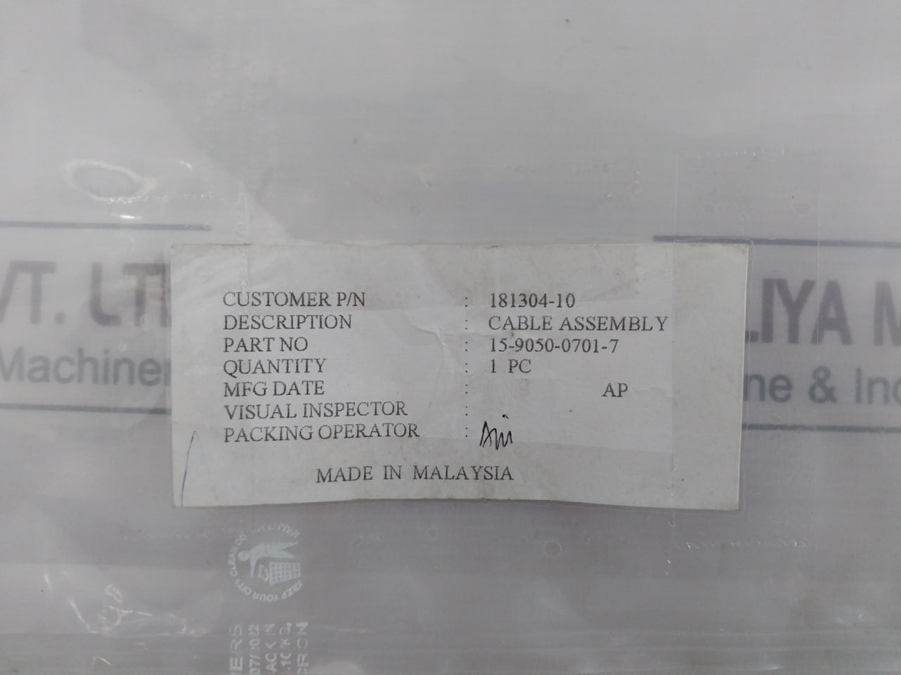 National Instruments 181304-10 Cable Assembly Nb5 15-9050-0701-7, 1 Meter Rev B1