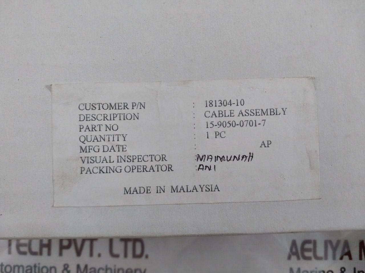 National Instruments 181304-10 Cable Assembly Nb5 15-9050-0701-7, 1 Meter Rev B1