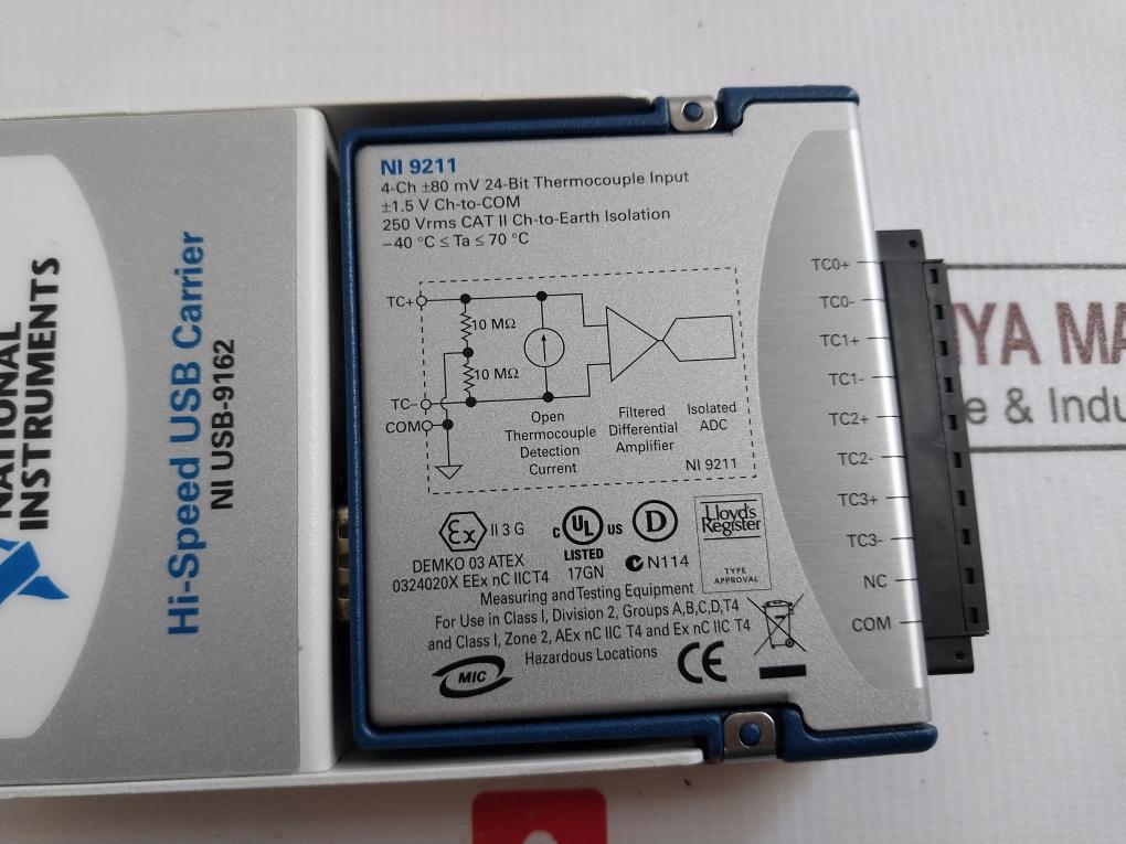 National Instruments Ni 9211 4-channel Temperature Module Hi-speed Usb Carrier