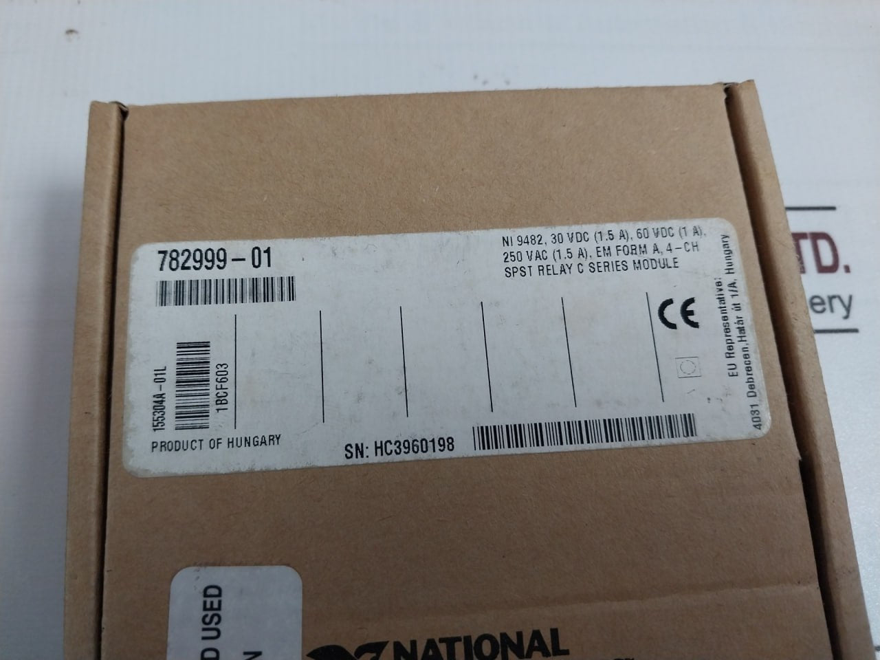 National Instruments Ni 9482 C Series 4-channel Spst Relay Output Module