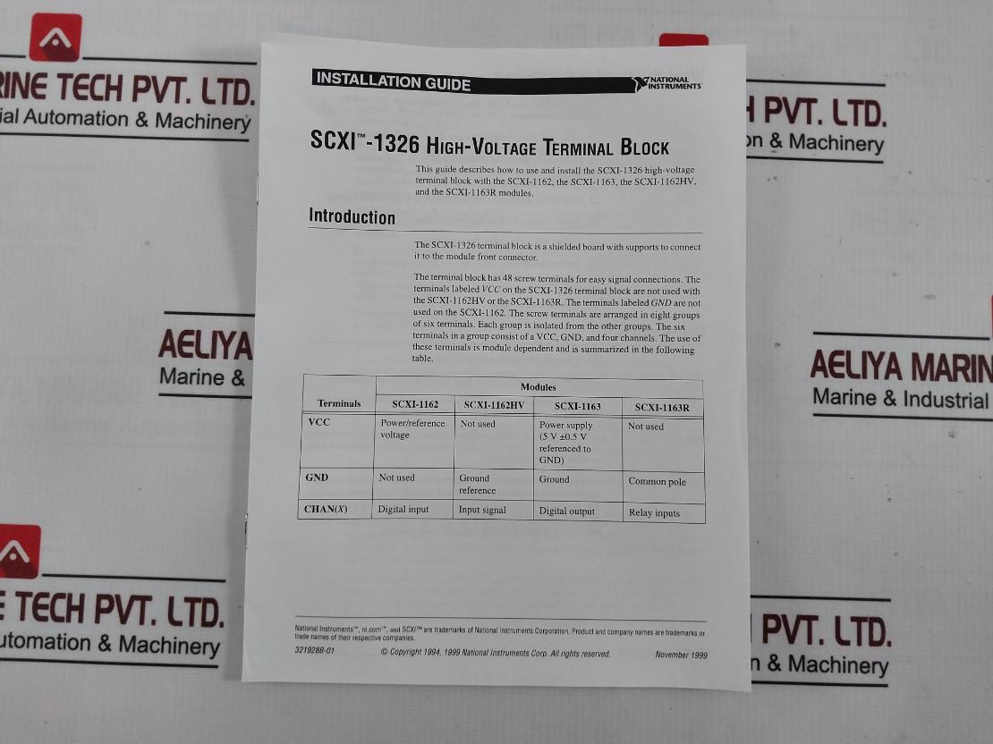 National Instruments Scxi-1326 High-voltage Terminal Block Assembly