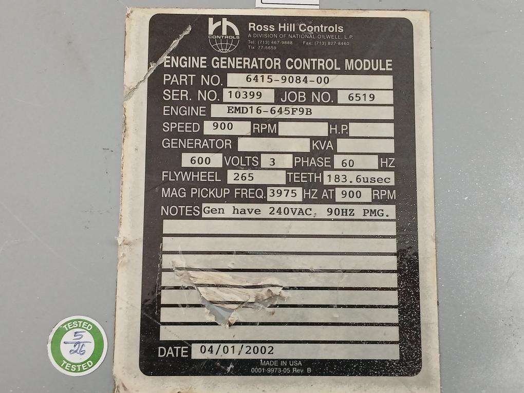 6415-9084-00 National Oilwell Engine Generator Control Module 600V