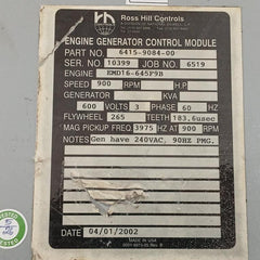 6415-9084-00 National Oilwell Engine Generator Control Module 600V
