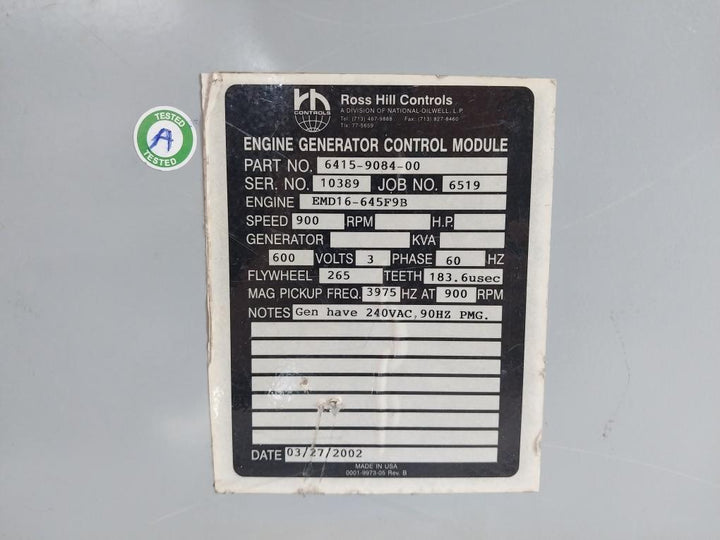 National Oilwell 900 Rpm Eg-iiip Control Module 6415-9084-00