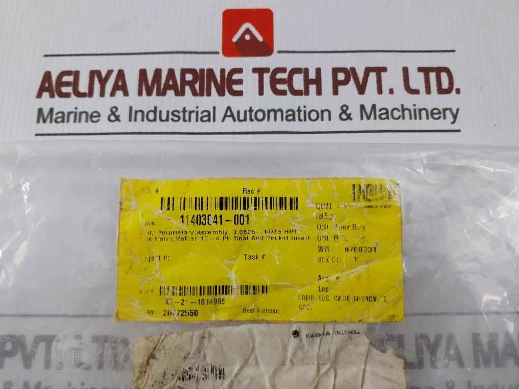 National Oilwell Varco 10291166-001 Hpt Valve Seat & Pocket Insert Assembly