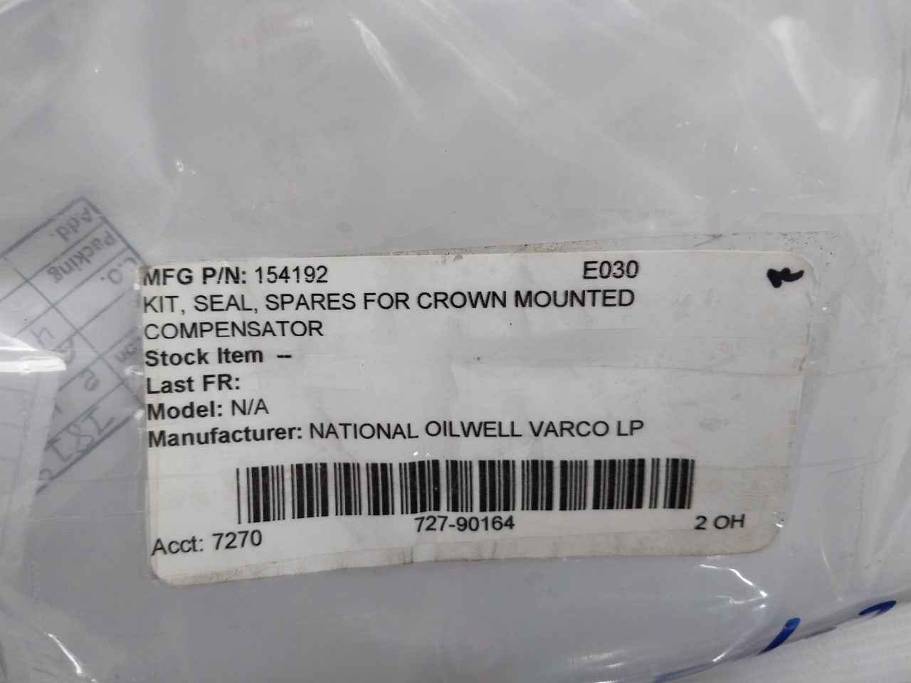 National Oilwell Varco 154192 Seal Kit For Crown Mounted Compensator 402058000