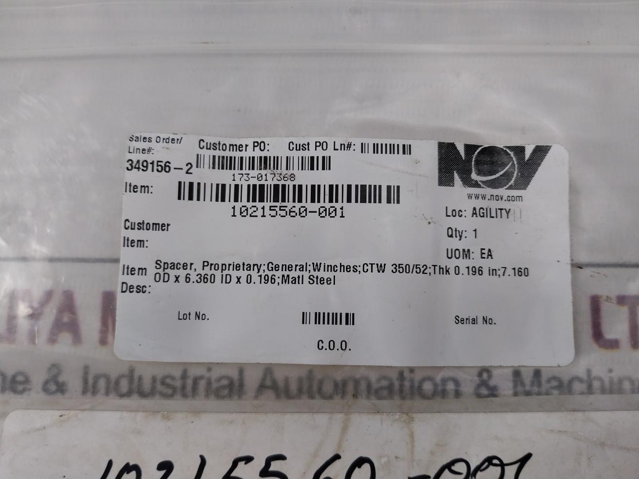 National Oilwell Varco 1552399 Gasket Ring Ctw350/52