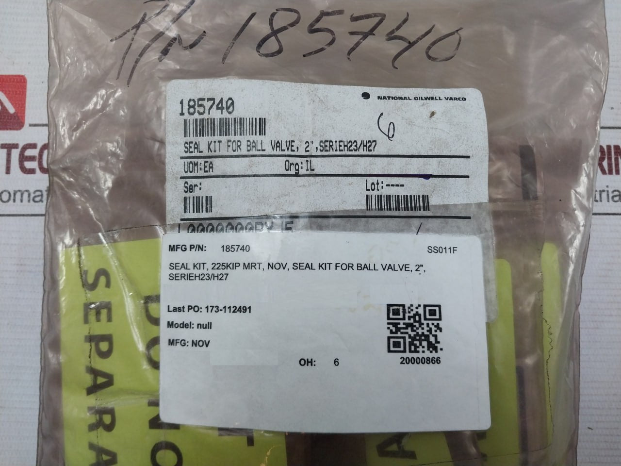 National Oilwell Varco 185740 Seal Kit 20000866