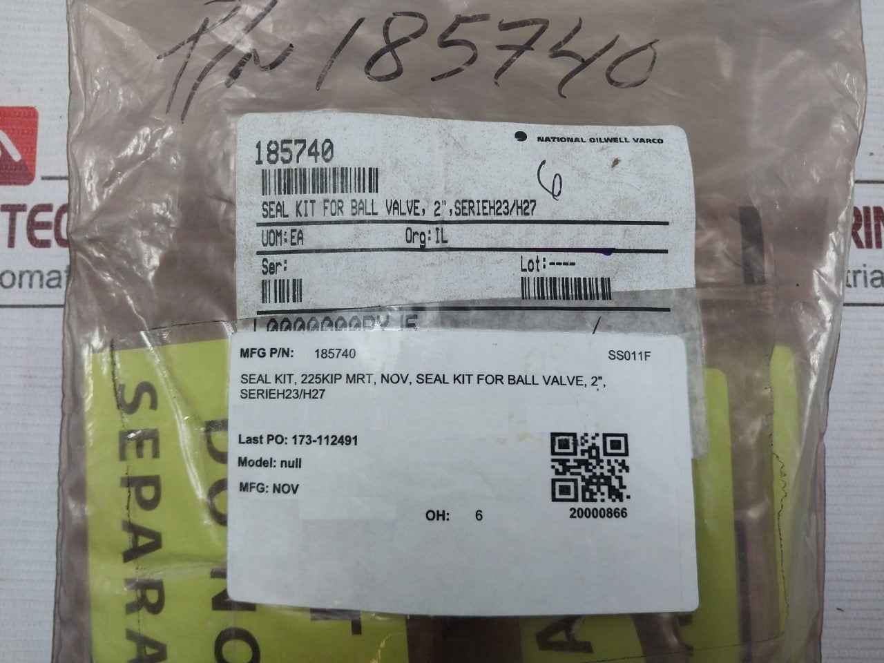 National Oilwell Varco 185740 Seal Kit 20000866