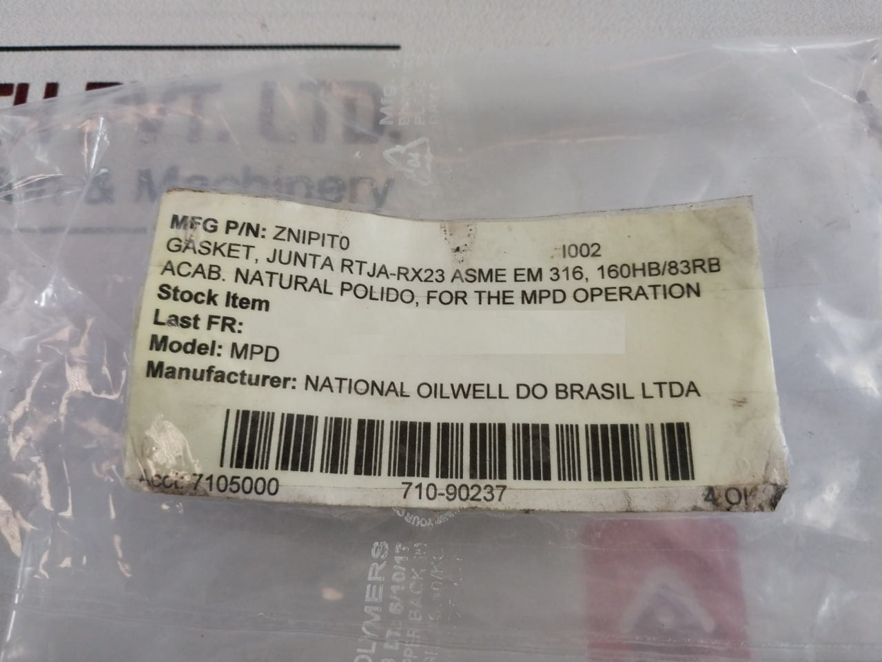 National Oilwell Asmeb16.20 Gasket Ring Mpd