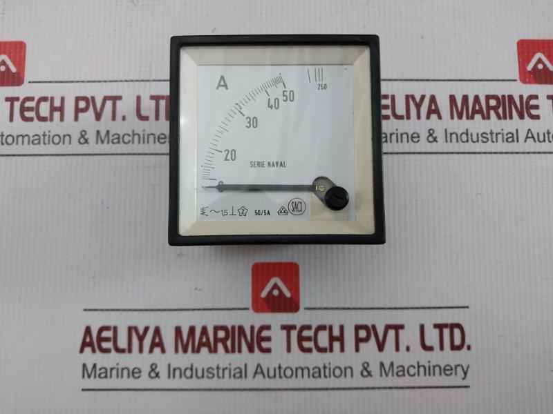 Naval Analog Panel Ammeter 0-50A/0-250A Saci
