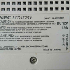 Nec Lcd1525V Multisync Lcd Monitor La-1527Hmw Dc12V E138451 1.9A (Not Working)