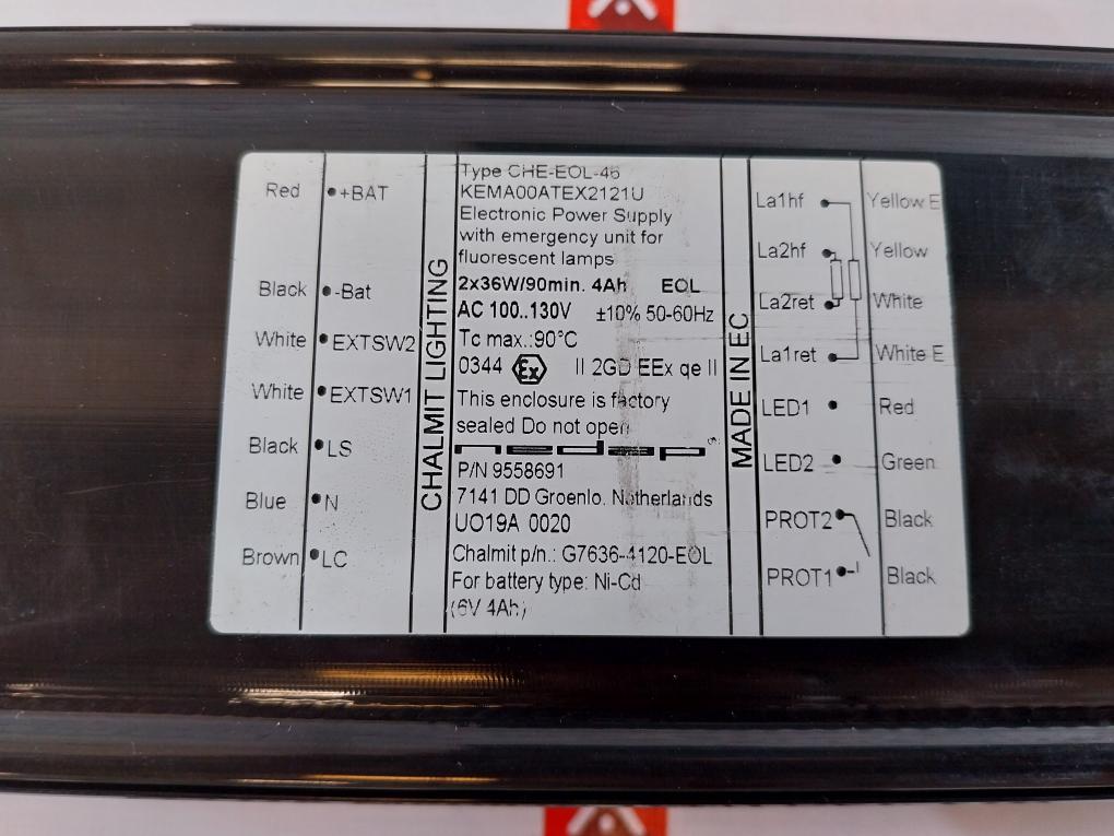 Nedap Che-eol-46 Electronic Power Supply 9558691 Ac 100/130V