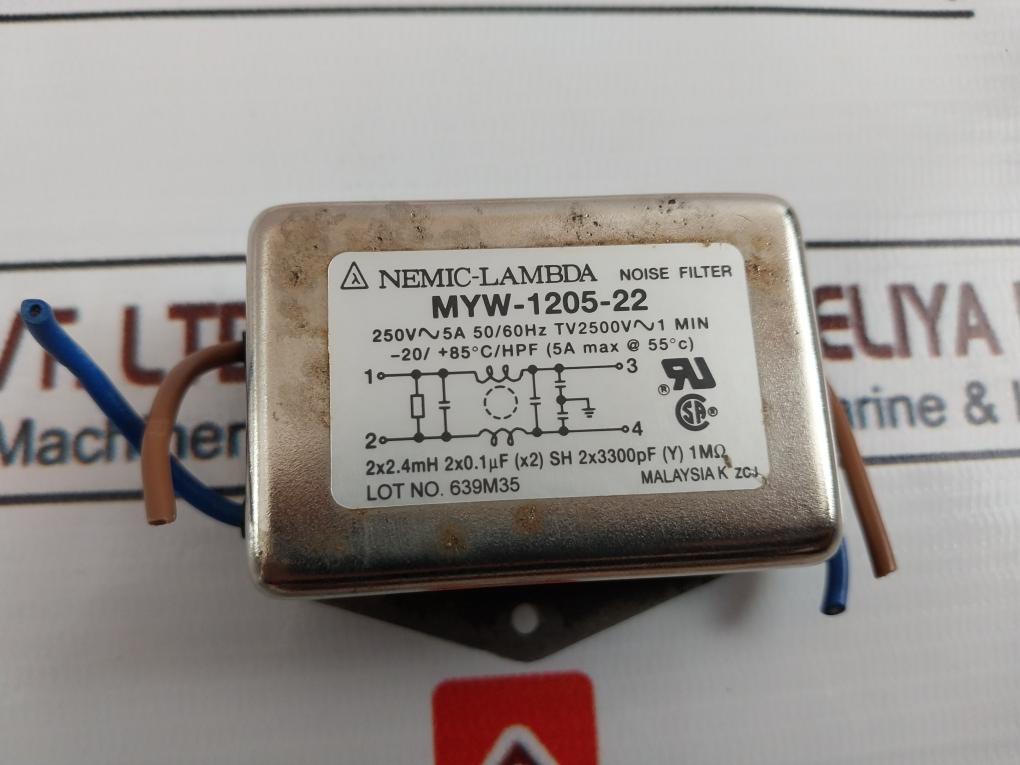 Nemic-lambda Myw-1205-22 Noise Filter 250V 50/60Hz